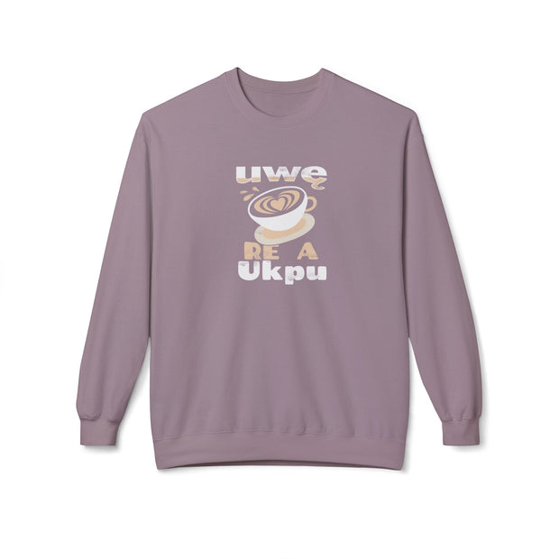 Hug in a Mug Sweatshirt – Uwę Re A Ukpu | Funny Coffee Gift & Casual Fall Wear