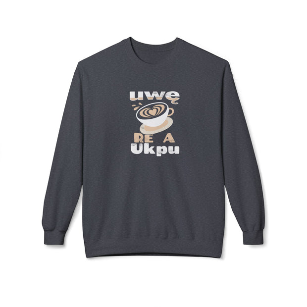 Hug in a Mug Sweatshirt – Uwę Re A Ukpu | Funny Coffee Gift & Casual Fall Wear
