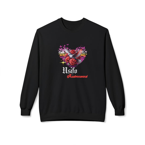 Romantic Floral Heart Sweatshirt Usifo Iruémwenwé – Women Cozy Pullover