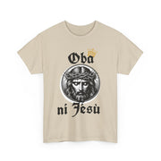 “Oba ni Jésù Crowned King Graphic Tee – Christian Faith Shirt, Spiritual Female T-Shirt, Casual Cotton Wear, Inspirational Gift for Believers”