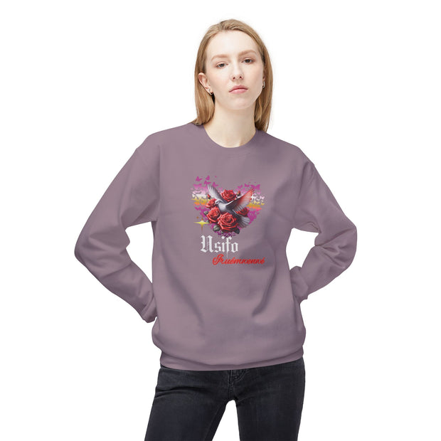 Romantic Floral Heart Sweatshirt Usifo Iruémwenwé – Women Cozy Pullover