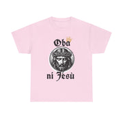 “Oba ni Jésù Crowned King Graphic Tee – Christian Faith Shirt, Spiritual Female T-Shirt, Casual Cotton Wear, Inspirational Gift for Believers”