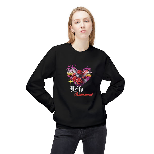 Romantic Floral Heart Sweatshirt Usifo Iruémwenwé – Women Cozy Pullover