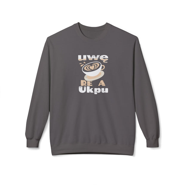 Hug in a Mug Sweatshirt – Uwę Re A Ukpu | Funny Coffee Gift & Casual Fall Wear