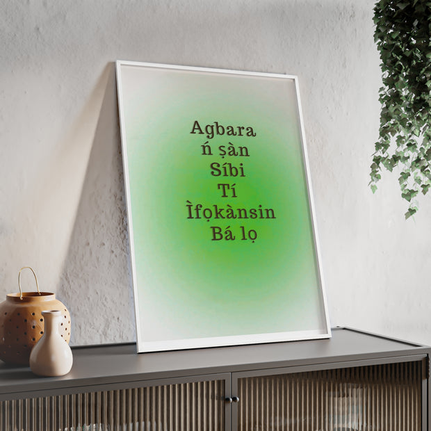 Agbara ń ṣàn síbi tí ìfọkànsin bá lọ – Yoruba Motivational Quote Framed Wall Art | Energy Flows Where Attention Goes Poster