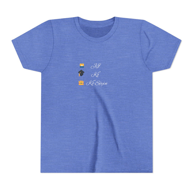 Kọ́, Jí, Kó Sẹ́yìn Youth Tee – Learn, Wake, Slay in Yoruba | Fun Summer Shirt for Kids