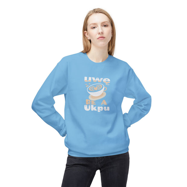 Hug in a Mug Sweatshirt – Uwę Re A Ukpu | Funny Coffee Gift & Casual Fall Wear