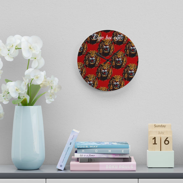 Oge bụ Ego Wall Clock – “Time Is Money” Igbo-Inspired Arylic Clock for Home or Office