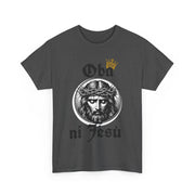 “Oba ni Jésù Crowned King Graphic Tee – Christian Faith Shirt, Spiritual Female T-Shirt, Casual Cotton Wear, Inspirational Gift for Believers”