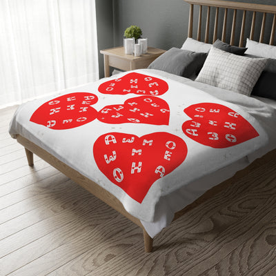 Awemwọnmwa Cozy Heartfelt Velveteen Blanket | Soft Throw for Love & Valentine’s Day Gifts”