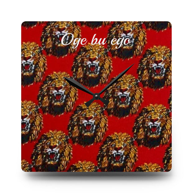 Oge bụ Ego Wall Clock – “Time Is Money” Igbo-Inspired Arylic Clock for Home or Office