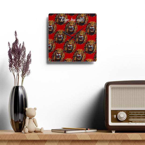 Oge bụ Ego Wall Clock – “Time Is Money” Igbo-Inspired Arylic Clock for Home or Office