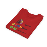 Ugbó ẹ̀kọ́? Ọrẹ. Ẹ̀mre? Ọrẹ lẹ mẹrhen! (School ride? Friend. You’re awesome? Friend, you’re set!) – Urhobo Back-to-School Tee for Kids