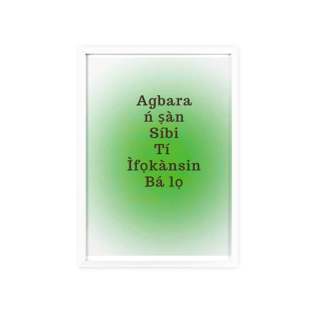 Agbara ń ṣàn síbi tí ìfọkànsin bá lọ – Yoruba Motivational Quote Framed Wall Art | Energy Flows Where Attention Goes Poster