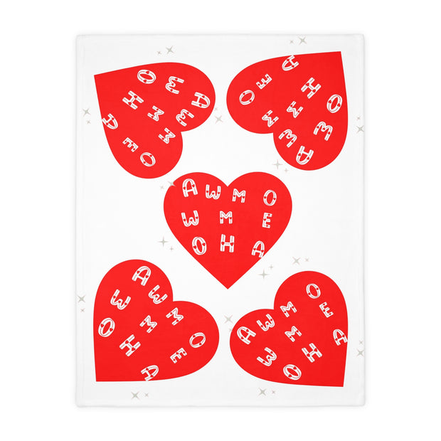 Awemwọnmwa Cozy Heartfelt Velveteen Blanket | Soft Throw for Love & Valentine’s Day Gifts”