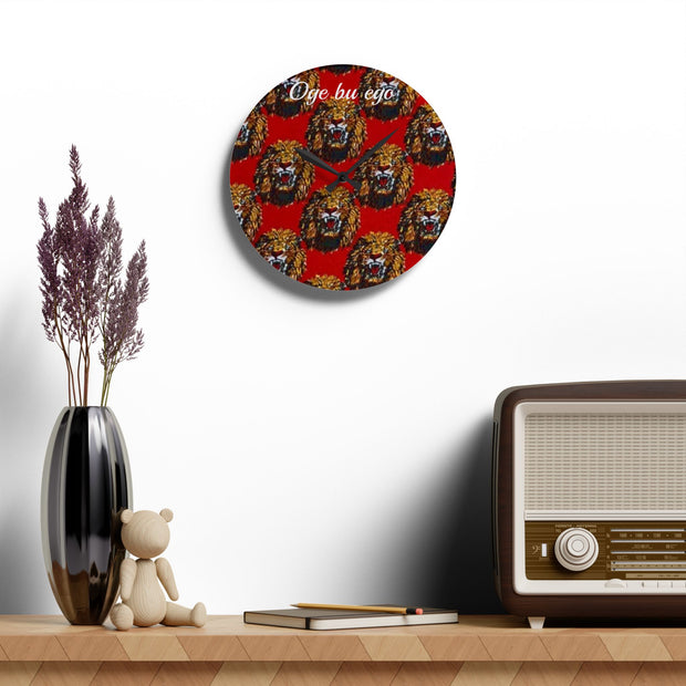 Oge bụ Ego Wall Clock – “Time Is Money” Igbo-Inspired Arylic Clock for Home or Office