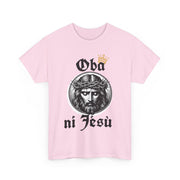 “Oba ni Jésù Crowned King Graphic Tee – Christian Faith Shirt, Spiritual Female T-Shirt, Casual Cotton Wear, Inspirational Gift for Believers”