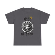 “Oba ni Jésù Crowned King Graphic Tee – Christian Faith Shirt, Spiritual Female T-Shirt, Casual Cotton Wear, Inspirational Gift for Believers”
