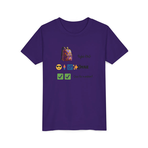 Ugbó ẹ̀kọ́? Ọrẹ. Ẹ̀mre? Ọrẹ lẹ mẹrhen! (School ride? Friend. You’re awesome? Friend, you’re set!) – Urhobo Back-to-School Tee for Kids