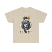 “Oba ni Jésù Crowned King Graphic Tee – Christian Faith Shirt, Spiritual Female T-Shirt, Casual Cotton Wear, Inspirational Gift for Believers”