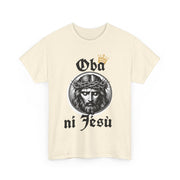 “Oba ni Jésù Crowned King Graphic Tee – Christian Faith Shirt, Spiritual Female T-Shirt, Casual Cotton Wear, Inspirational Gift for Believers”