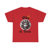 “Oba ni Jésù Crowned King Graphic Tee – Christian Faith Shirt, Spiritual Female T-Shirt, Casual Cotton Wear, Inspirational Gift for Believers”