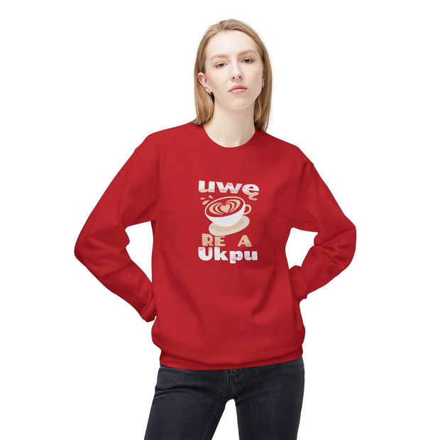 Hug in a Mug Sweatshirt – Uwę Re A Ukpu | Funny Coffee Gift & Casual Fall Wear