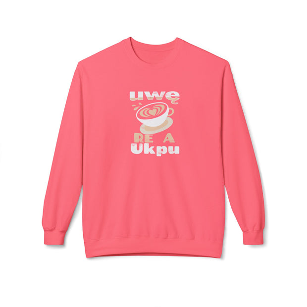 Hug in a Mug Sweatshirt – Uwę Re A Ukpu | Funny Coffee Gift & Casual Fall Wear