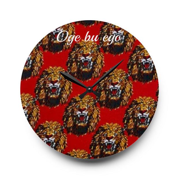 Oge bụ Ego Wall Clock – “Time Is Money” Igbo-Inspired Arylic Clock for Home or Office