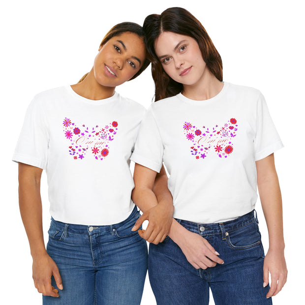 “Floral Butterfly Women Tee – Casual Summer Shirt, Butterfly Design T-Shirt, Gift for Nature Lovers, Spring Fashion Top, Oni mẹ (Mother in Urhobo)” ✅