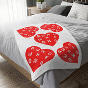 Awemwọnmwa Cozy Heartfelt Velveteen Blanket | Soft Throw for Love & Valentine’s Day Gifts”