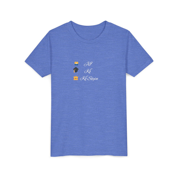 Kọ́, Jí, Kó Sẹ́yìn Youth Tee – Learn, Wake, Slay in Yoruba | Fun Summer Shirt for Kids