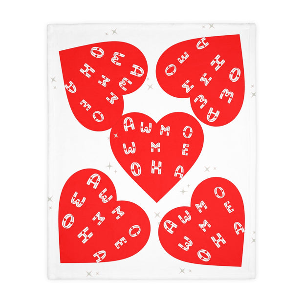 Awemwọnmwa Cozy Heartfelt Velveteen Blanket | Soft Throw for Love & Valentine’s Day Gifts”