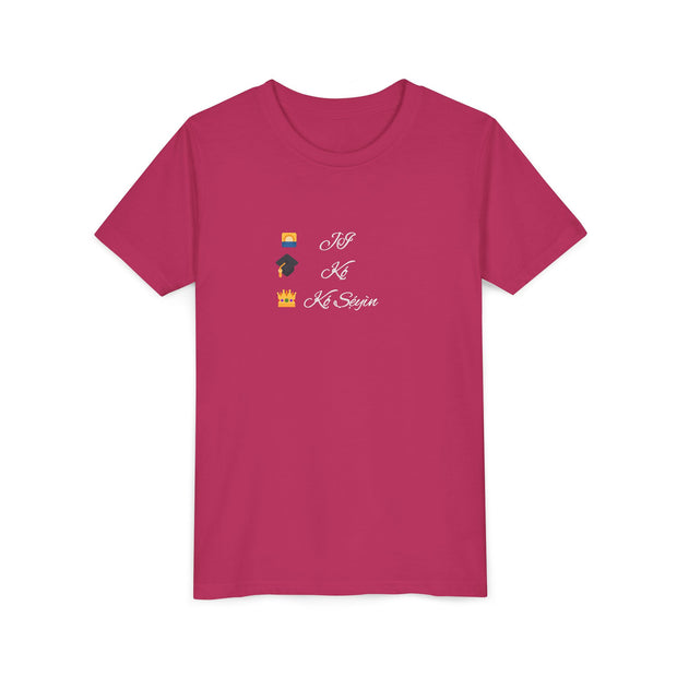 Kọ́, Jí, Kó Sẹ́yìn Youth Tee – Learn, Wake, Slay in Yoruba | Fun Summer Shirt for Kids