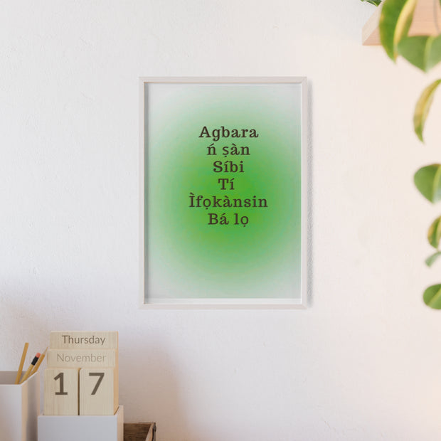 Agbara ń ṣàn síbi tí ìfọkànsin bá lọ – Yoruba Motivational Quote Framed Wall Art | Energy Flows Where Attention Goes Poster