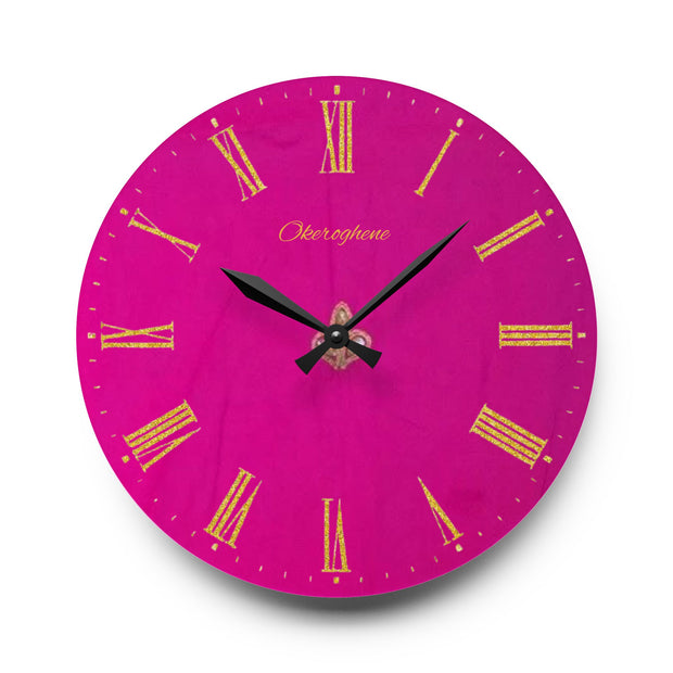 Okeroghene Wall Clock – Vibrant Urhobo-Inspired Acrylic Clock | “God’s Time” Decor
