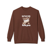 Hug in a Mug Sweatshirt – Uwę Re A Ukpu | Funny Coffee Gift & Casual Fall Wear