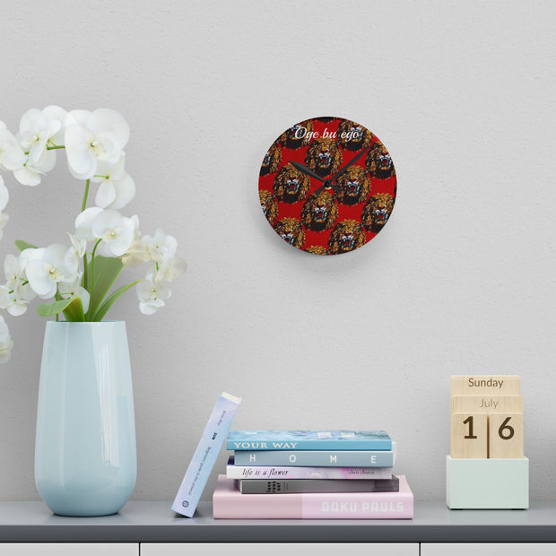 Oge bụ Ego Wall Clock – “Time Is Money” Igbo-Inspired Arylic Clock for Home or Office